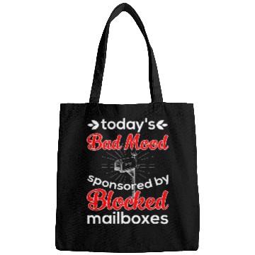 Discover Bad Mood For Blocked Mailbox Funny Postal Worker Costume Bags