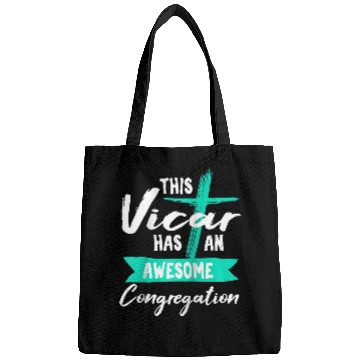 Discover Awesome Vicar Congregation Funny Pastor Gag Gift Raglan Baseball Tee Bags