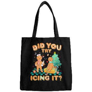 Discover did you try icing it gingerbread nurses christmas squad Bags
