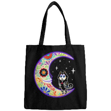 Discover Skeletons Skulls Malamute Dia de Los Muertos Skull Bags