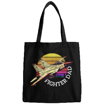 Discover Fighter Dad US Jet Fighter Jet Plane Pilot American Flag Bags
