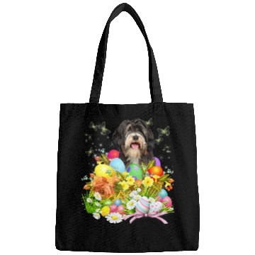 Discover Tibetan Terrier Bunny Dog With Easter Eggs Basket Cool Bags
