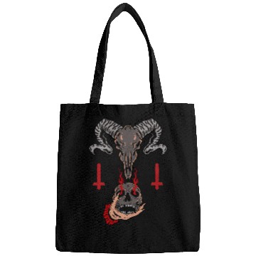 Discover Goats Lover Gothic Goats Skull Satanic Goth Baphomet Bags