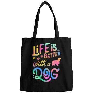 Discover Dog Cocker Spaniel Life is Better with my Dog Mom Dad Bags