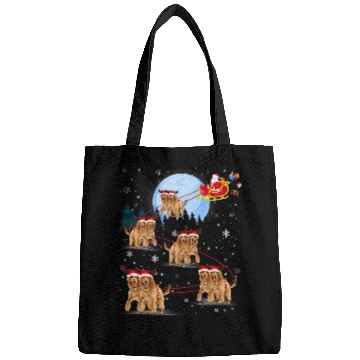 Discover Dog Cocker Spaniel Lover Reindeer Sleigh Santa Snow Christmas Bags
