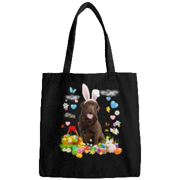 Discover Happy Easter Cute Bunny Dog Chocolate Lab Eggs Basket Funny Bags
