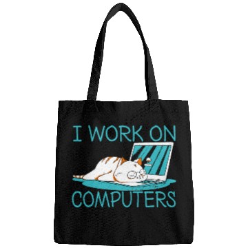 Discover Funny I Work On Computers Coder Software Sloth Programmer Bags