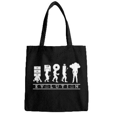 Discover Funny Retro Computer Programmer Evolution Storage Coding Bags