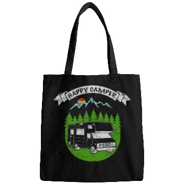 Discover Retro Sunset RV Happy Camper Camping Bags