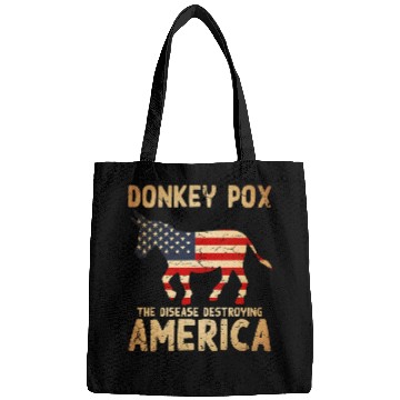 Discover donkey pox  disease destroying america usa flag Bags