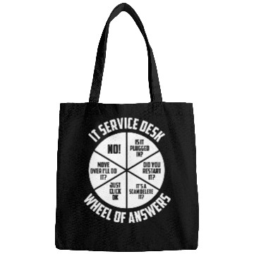 Discover IT Service Desk Wheel Of Answers Funny Programmer Technology Bags