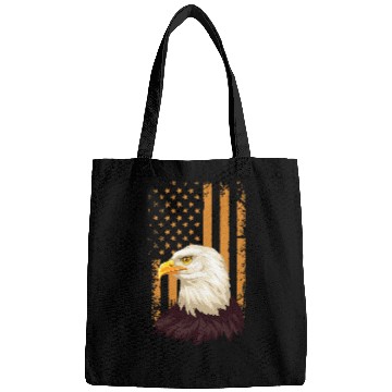 Discover Eagle Flag Orange Bald Eagle American Patriotic Bags