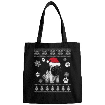 Discover Pug Lover Christmas Santa Claus Dad Mom Boy Girl xmass 288 Pugs Dog Bags