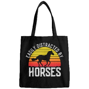Discover Easily Distracted by Horses Funny Horse Lover Horse Bags