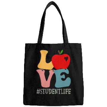 Discover Student Love Apple Groovy Retro Cute Back To School Bags