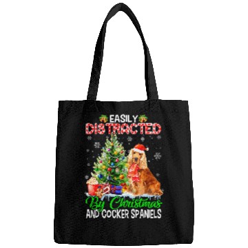 Discover Dog Cocker Spaniel Easily Distracted By Christmas Cocker Spaniel Lover Santa Bags