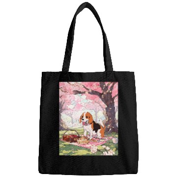 Discover Beagle Cherry Blossom Funny Dog Picnic Bags