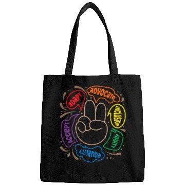 Discover Accept Adapt Advocate Inclusion Equity Equality SPED Teacher Bags