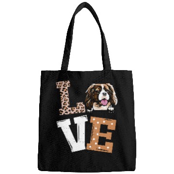 Discover Love Cavalier King Charles Spaniel Dog Lovers Leopard Print Bags