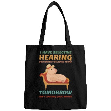 Discover Fancy capybaras Lover Tee Kid Funny Selective Hearing Capy Bags