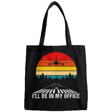 Discover Ill be in my office Pilot Flight Attendant vintages Retro Bags