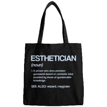 Discover Esthetician Definition Funny Skin Therapist Humor Bags