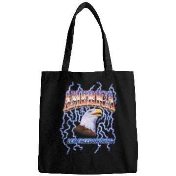 Discover American Bald Eagle Let Freedom Ring Lightning Bolt Bags