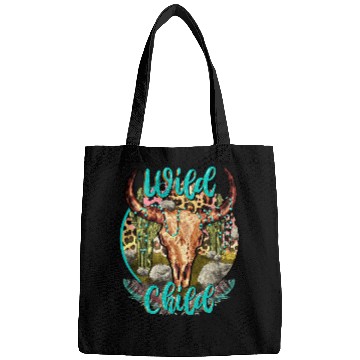 Discover Skeletons Skulls Leopard Boho Bull Skull Cactus Wild Child Western Country Skull Bags
