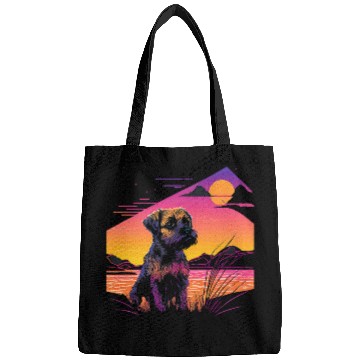 Discover Retro Aesthetic Border Terrier dog 10 Bags
