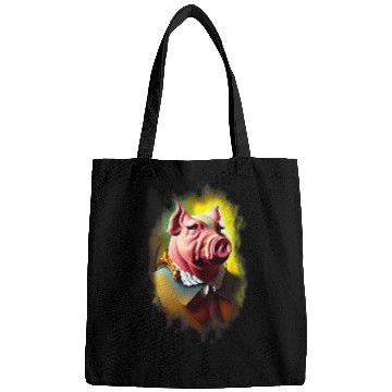 Discover Funny elegant Pig Animal Face Funny Idea Bags