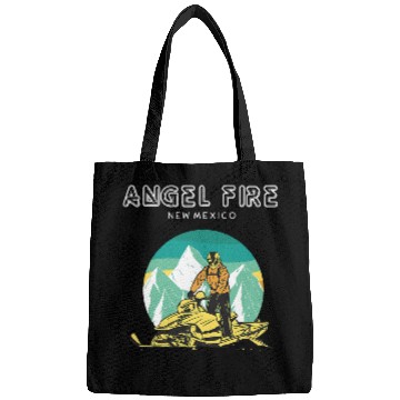 Discover Angel Fires New Mexico Retro Snowmobile and Mountains Bags