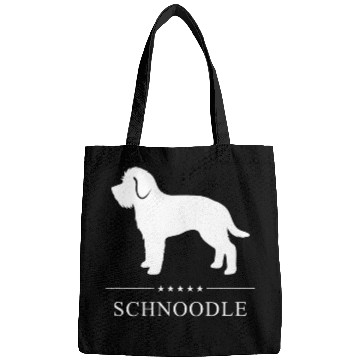 Discover Schnoodle Dog White Silhouette Bags