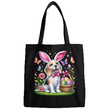 Discover Cute Bunny Beagle Dog Easter Eggs Basket Easter Day Delight Bags