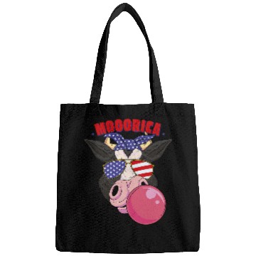 Discover Cow Lover American Flag Cow Chewing Gum USA Flag Stars Stripes Bags