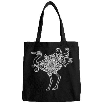 Discover Crane Bird Mandala Illustration Design Bags