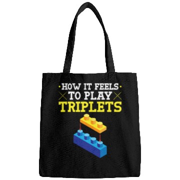 Discover Funny Drummer Brick Builder Triplets Quote Drum Technique Drumline Bags