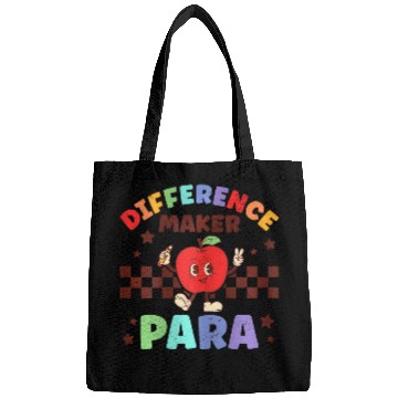 Discover Difference Maker Para Paraprofessional Apple Teacher Retro Bags