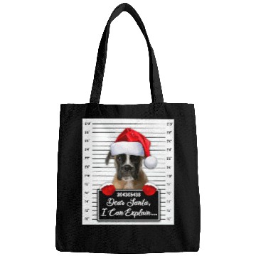 Discover Boxer Pet Dear Santa I Can Explain Funny Christmas Boxer Xmas Bags