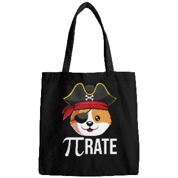 Discover Funny PiRate Corgi Dog Happy Pi Day 314 Math Pun Bags