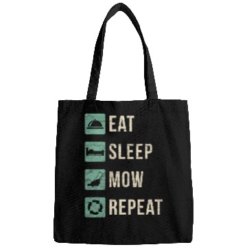 Discover Eat Sleep Mow Repeat Funny Lawn Mowing Bags