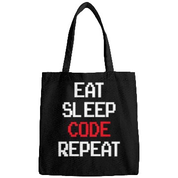 Discover Eat Sleep Code Repeat Coding Coder Programmer Software Dev Bags