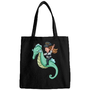 Discover Seahorse Pilot Riding Fantasy Flight Crew Pilot Aviation Bags