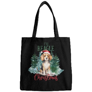 Discover Christmas Santa Claus Gift Idea Funny Dog Beagle Bags