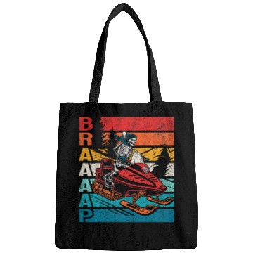 Discover Braap Retro Snowmobiling Skeleton Bags