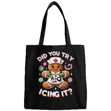 Discover Funny Christmas nurses Gingerbread Man Did You Try Icing It 3 Bags