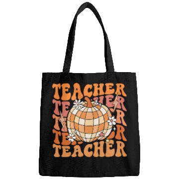 Discover Disco Ball Pumpkin Teacher Fall Thanksgiving Back To School Bags