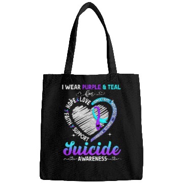 Discover I Wear Purple Teal For suicides Awareness Gifts Bags