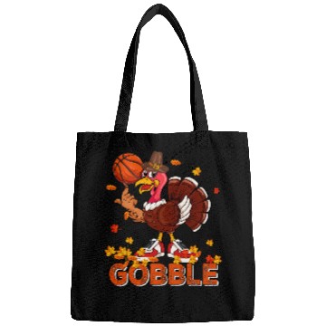 Discover Sport Basketball Vintage Gobble Thanksgiving Turkey Playing Basketball Player Bags