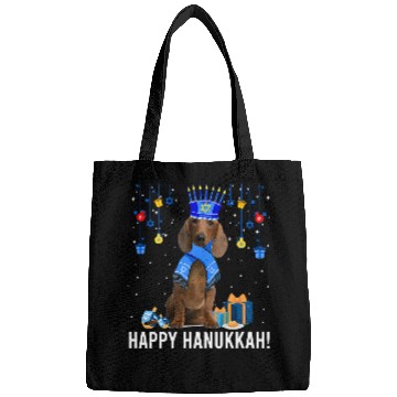 Discover Dachshund Pet Funny Dachshund Menorah Hat Christmas Happy Hanukkah Jewish 4 Bags