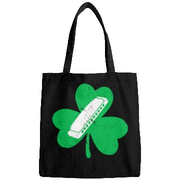 Discover Funny Harmonica Music Lover Irish Shamrock Harmonica St. Patricks Day Bags